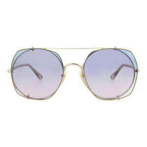 New Authentic Chloé Womens Square/Rectangle Gold Grey Light Blue Fashion Designe